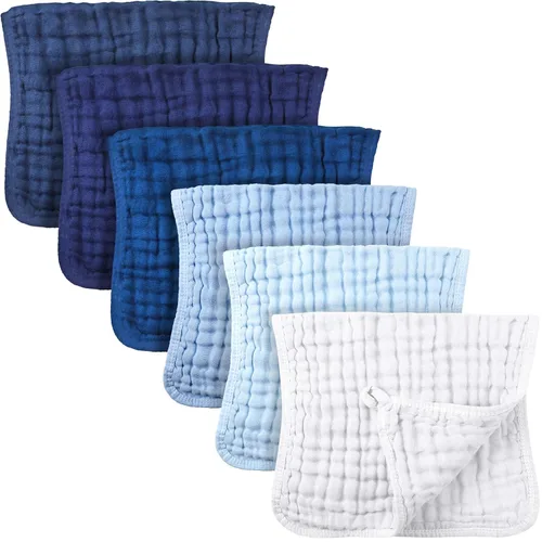 Irenare - Gasas, pañales o toallitas faciales para bebés grandes de muselina de algodón, multicolor; con 6 capas absorbentes; 6 unidades, de 20 x 10