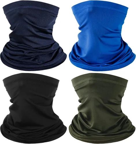 Miniatura 8 de Paquete de 4 polainas para el cuello, bufanda, cubrebocas, bandanas transpirables para exteriores, pasamontañas, para hombres y mujeres