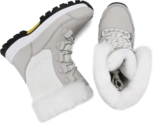 Miniatura 5 de COOJOY - Botas de nieve a media caña, peludas, e impermeables de mujer para el invierno