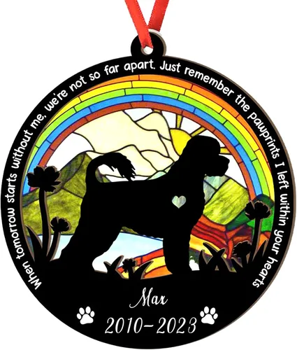 Miniatura 97 de Adorno personalizado para atrapasoles de sabueso afgano, adorno de Navidad de sabueso afgano, regalo para perro amante, sabueso afgano conmemorativo