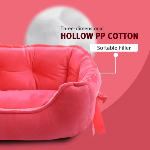 Miniatura 4 de Linda Cama de Princesa para Perros Rosa, Cama para Cachorros para Perros Pequeños, Sofá Transpirable para Gatos, Cojín para Mascotas con Lazo, Nido