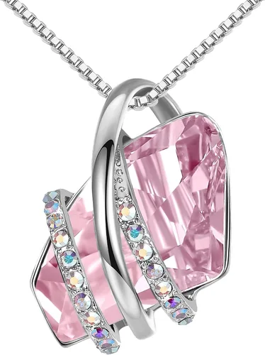 Miniatura 41 de Leafael Wish Stone - Collar con dije chapado en oro rosa de 18 quilates, con cristales de Swarovski, joyería de piedra natal, 18 pulgadas + 2