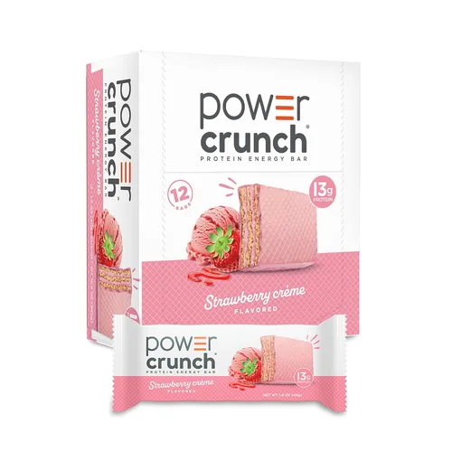 Power Crunch Barras de oblea Protein Energy, crema de fresa, 1.4 onzas (12 unidades)