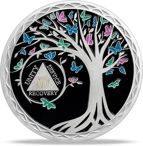 Miniatura 9 de Moneda de sobriedad de 8 años, árbol de la vida, medallón AA de Alcohólicos Anónimos, Ficha de aniversario, regalos de sobriedad para mujeres