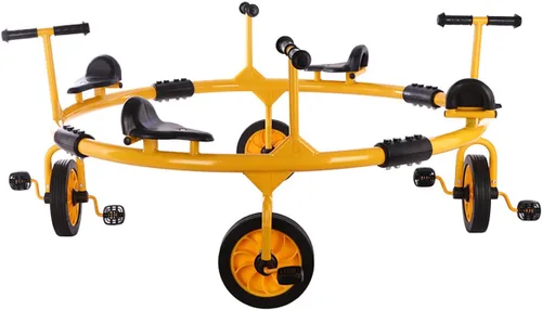 Miniatura 7 de Triciclo para ciclistas a partir de 3 años de edad preescolar, equipo de juego para niños al aire libre (jinete rojo para 6 personas)