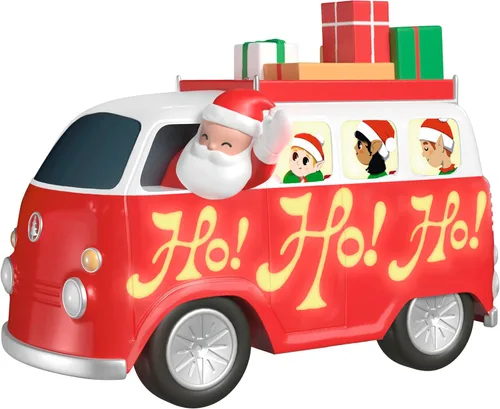 Adorno de Navidad colgante de Hallmark Keepsake 2025, Papá Noel musical "Here Comes Santa Claus" con luz, regalos para coleccionistas de Papá Noel