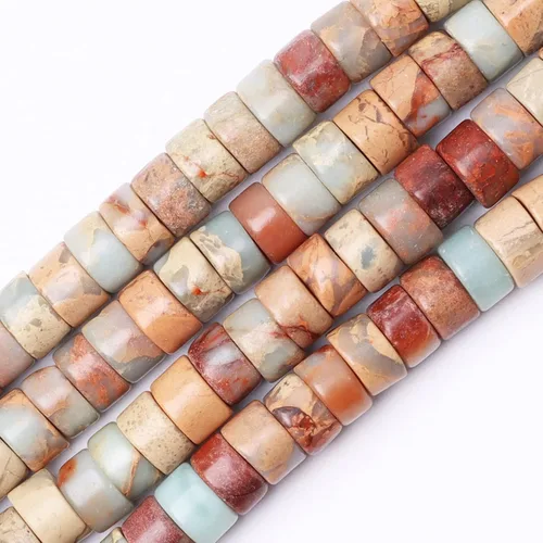 Miniatura 50 de Cuentas Heishi de piedra natural para hacer collares, cuentas pequeñas de piedra redonda plana de 0.116 pulgadas x 0.039 pulgadas para hacer joyas