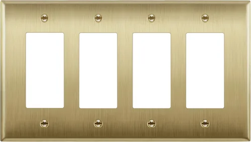 Miniatura 24 de ENERLITES Placa de pared de metal con interruptor decorativo triple, cubierta de tomacorriente de acero inoxidable, resistente a la corrosión, acero