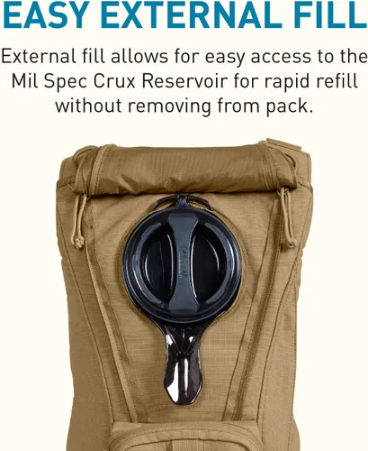 Miniatura 4 de CamelBak Ambush - Mochila táctica de hidratación con bolsa de reservorio Mil Spec Crux de 100oz/3L - MOLLE, Coyote Coyote 2.0