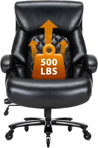 Miniatura 9 de ZSQN Silla de Oficina Grande y Alta para Personas de Gran Tamaño, 500LBS Respaldo Alto Extra Ancha Silla de Oficina Ejecutiva de Servicio Pesado