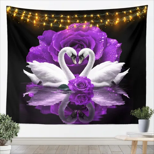 Miniatura 23 de Erosebridal Tapiz de guepardo para colgar en la pared, tapiz de rosa roja, decoración del hogar, tapiz de leopardo y gato, diseño de pared