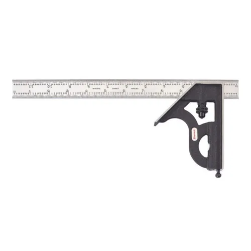 Miniatura 10 de Starrett Escuadra de combinación de acero con cabeza cuadrada - Longitud de hoja de 300 mm, cabezas de hierro fundido, pestillo reversible, punta