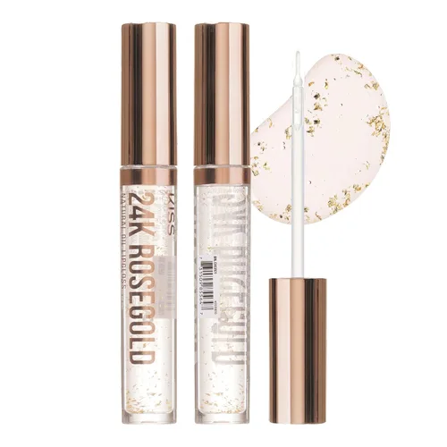 Miniatura 3 de Kiss New York Paquete de 3 aceites para labios, aceite hidratante no pegajoso, brillo labial transparente de aceite 100% natural, hidratante labial