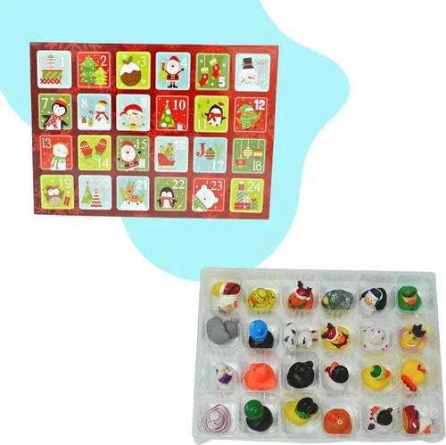 Miniatura 6 de 4E's Novelty Calendario de Adviento de Navidad 2024 para niños con patos de goma de Navidad para niños y niños pequeños, calendario de cuenta