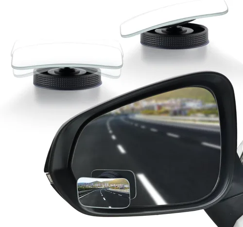 Miniatura 10 de LivTee Espejo de punto ciego para vehículo, con forma de ventilador asimétrico, vidrio HD sin marco, espejo retrovisor convexo con gran ángulo