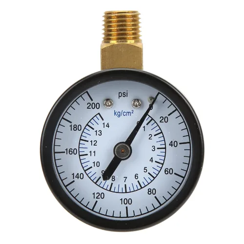 Tissting Medidor de presión 1/4 pulgada NPT Rosca 0-200psi 0.0-30.9 lbs/cm² 1.969 in Diámetro Esfera Circular Top Mount Manómetro para Agua Aire