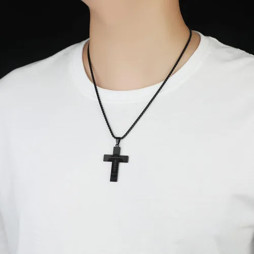 Miniatura 4 de Collar de cruz de fútbol para niños, colgante de cruz de versículo bíblico inspirador, cadena de acero inoxidable de 22 + 2 pulgadas, joyería