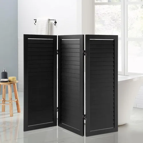 Miniatura 4 de Divisor de habitación de 3 paneles de 2.66 pies/32 pulgadas, pantalla de privacidad plegable de madera, pantallas de privacidad plegables