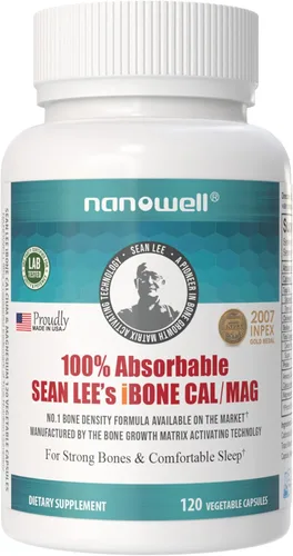 NANOWELL Sean Lee's iBone Cal Mag - Suplemento de salud ósea, calcio y magnesio - 120 cápsulas vegetales, suministro para 30 días