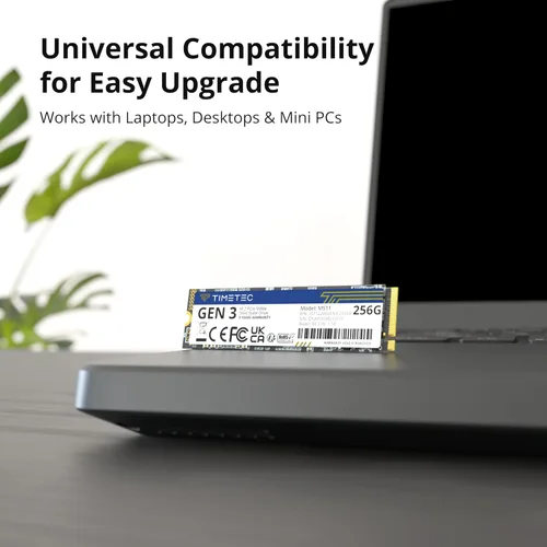 Miniatura 3 de Timetec 256 GBx2 (paquete de 2) SSD NVMe PCIe Gen3x4 8Gb/s M.2 2280 3D NAND TLC 150TBW caché SLC de alto rendimiento Velocidad de lectura/escritura
