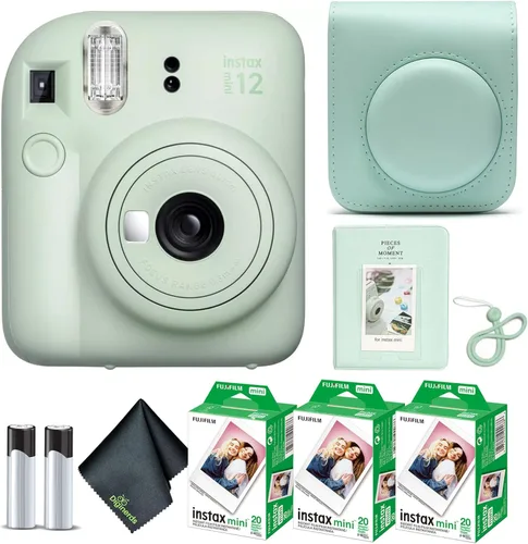 Miniatura 22 de Cámara instantánea Fujifilm Instax Mini 12 en color rosa floreciente, paquete de película Fuji Instax Mini (20 hojas) + estuche de transporte