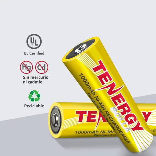 Miniatura 5 de Tenergy Solla - Batería recargable NiMH AA, 1000 mAh, baterías solares para luces de jardín solares, anti-fuga, durabilidad al aire libre, más de 5