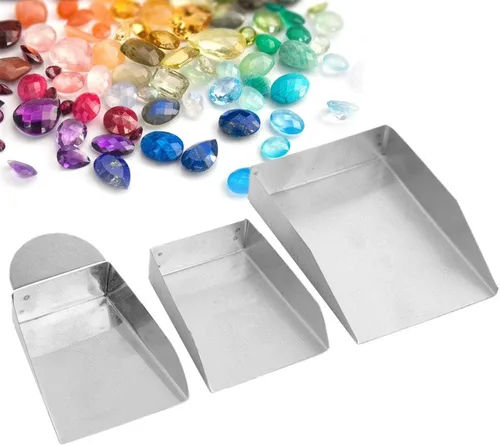 Miniatura 7 de Pala de joyería para cuentas perlas cucharada herramientas con/sin mango, 3 piezas, equipo de joyería