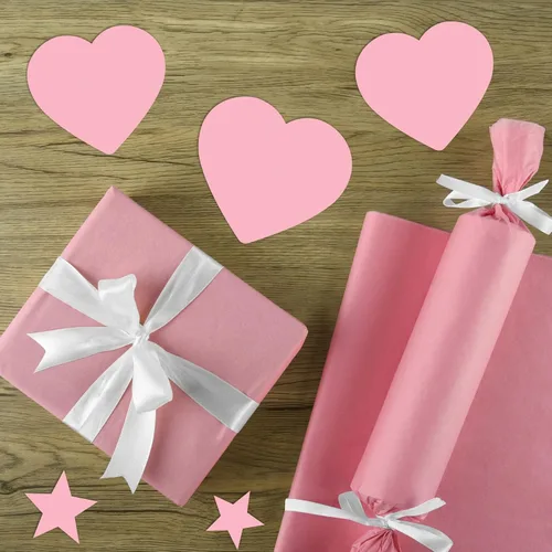 Miniatura 5 de CHRORINE 60 hojas de papel de seda rosa a granel para envolver regalos, papel de seda para manualidades artísticas de bricolaje, decoración