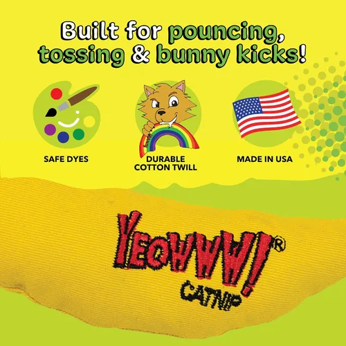 Miniatura 8 de ¡Yeowww! Juguete de Hierba Gatera, Plátano Amarillo