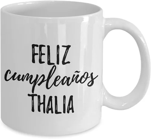 Miniatura 2 de Feliz Cumpleanos Thalia Mug Spanish Happy Birthday Personalized Name Gift Coffee Tea Cup 11 oz