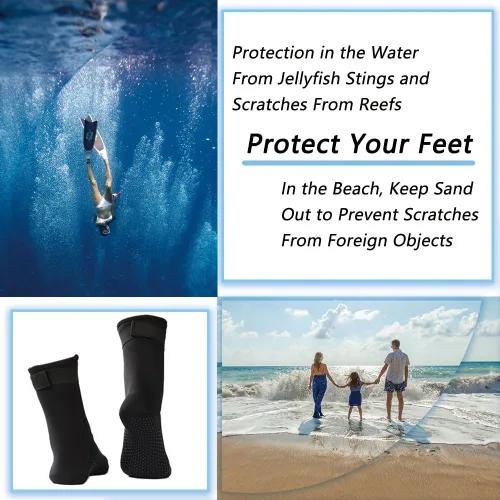 Miniatura 5 de Skyone Calcetines de neopreno para buceo, calcetines de buceo, botines de aleta para hombres y mujeres, calcetines de surf de 0.118 pulgadas