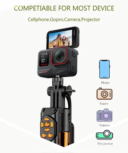 Miniatura 2 de Trípode para selfie de seguimiento automático de 70 pulgadas, rotación de 360°, soporte de trípode extensible para teléfono para selfies, grabación