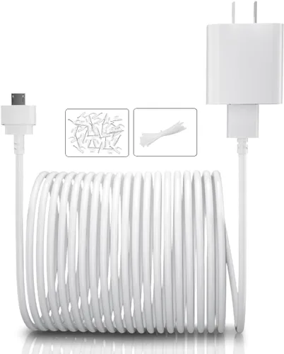 Miniatura 8 de Itramax Cable de carga Blink Mini de 15 pies con adaptador de pared (1 unidad) no para Blink Mini 2, cable de extensión de carga de cámara frontal