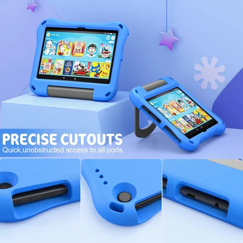 Miniatura 5 de DiHines - Funda para tablet de 8 pulgadas, fundas ligeras a prueba de golpes con soporte de asa, color azul