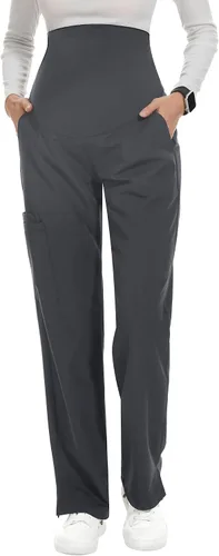 Miniatura 4 de POSHGLAM Pantalones médicos de maternidad para mujer, pantalones de trabajo, estilo casual, pantalones de embarazo, S-XXL