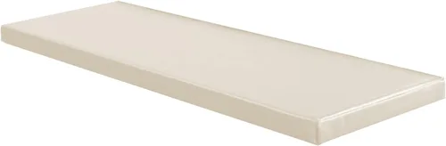 Tapete largo para banco de 2 y 3 plazas para interiores y exteriores, con lazos de fijación, almohadilla de asiento de banco de piel sintética, Beige