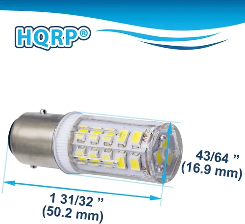 Miniatura 8 de HQRP Paquete de 2 bombillas LED BAY15d de repuesto para bombilla Ancor Marine 529340 529341 521158 521162 521166 529344 base de índice de contacto