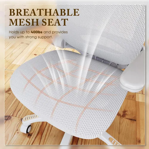 Miniatura 8 de GABRYLLY Silla de oficina ergonómica, Silla de escritorio de casa de respaldo alto con brazos abatibles, reposacabezas, inclinación de 90-120°