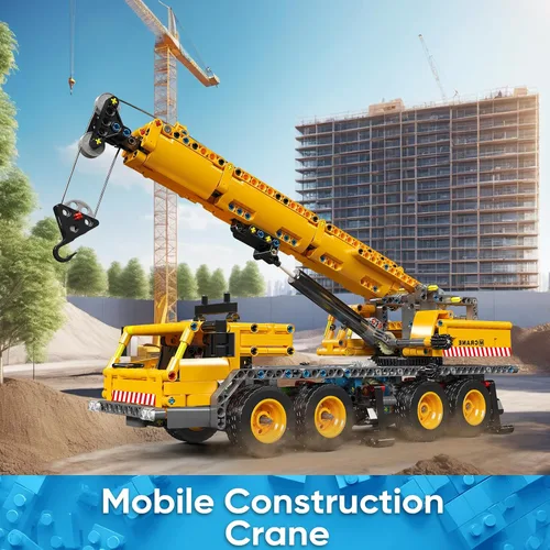 Miniatura 7 de Mould King 17058 Kit de bloques de construcción de grúa, modelo de camión grúa de 997 piezas para construir, juguete de construcción DIY