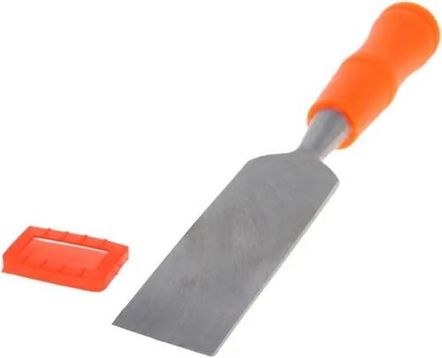 Utoolmart Cincel de madera para carpintería 1.26 "/32 mm de ancho cabeza de talla plana de acero de alto carbono y mango de PVC para herramienta de