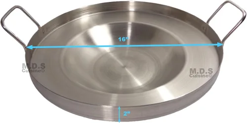 Miniatura 2 de 16" acero resistente al aire libre de la estufa de gas de freír cóncava del acero inoxidable del Comal de la pulgada