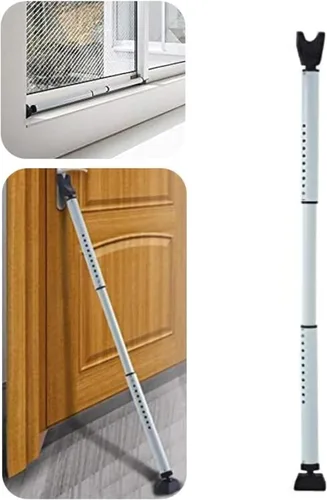 Miniatura 3 de Paquete de 2 barras de seguridad 2 en 1 para puertas y patio corredizo de 28 pulgadas, tope de puerta de seguridad, a prueba de niños, ajustable