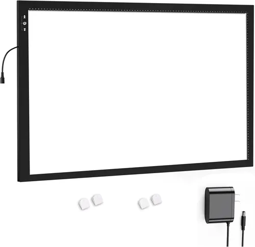 HSK A1 62 * 88 CM Caja de Luz Artista de Aluminio Marco Súper Delgado de 6.6mm Bloqueo/Desbloqueo Táctil Botón Regulador de Intensidad 20W LED