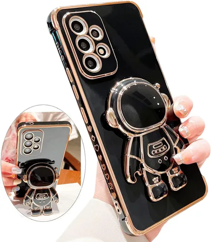 Miniatura 22 de Funda compatible con Samsung Galaxy Z Flip 5/Z Flip 6 con soporte, diseño de astronauta 3D de lujo para mujeres, funda protectora suave diseñada