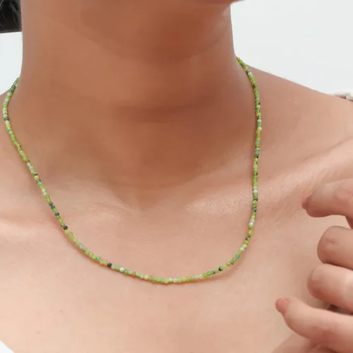 Miniatura 54 de Gempires - Collar de cuentas de piedras naturales hechas a mano, joyería de cristal hipoalergénica de 20 pulgadas, chapado en oro, joyería de moda