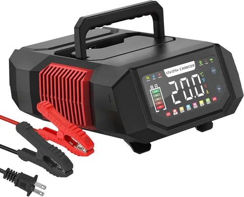 Cargador de batería 20A 12V/24V Mantenedor de batería totalmente automático y cargador de goteo de batería, cargador de batería de automóvil con
