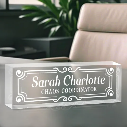 Miniatura 21 de Placa de nombre de oficina personalizada para escritorio, placa de nombre, regalos personalizados para compañeros de trabajo, jefe, profesor