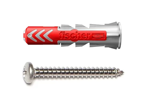 Miniatura 3 de fischer DuoPower - Anclajes universales de pared con tornillos para hormigón, ladrillo, yeso y madera, 50 anclajes y 50 tornillos