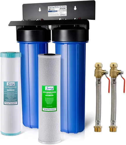 Miniatura 16 de iSpring WGB22B+AHPF12MNPT16X2 Sistema de filtro de agua de 2 etapas para toda la casa, reduce el cloro, sistema de filtración de agua de sedimentos
