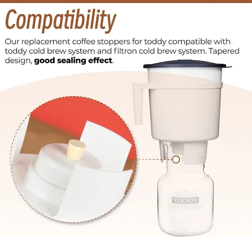 Miniatura 4 de 20 filtros y tapones de café reutilizables de repuesto compatibles con el sistema Toddy Cold Brew